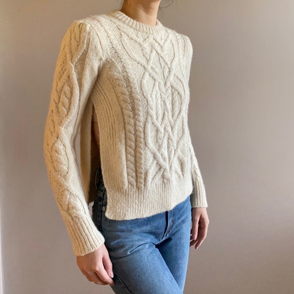Isabel Marant gayle alpaca cable knit sweater ecru cream white - Picture 11 of 13